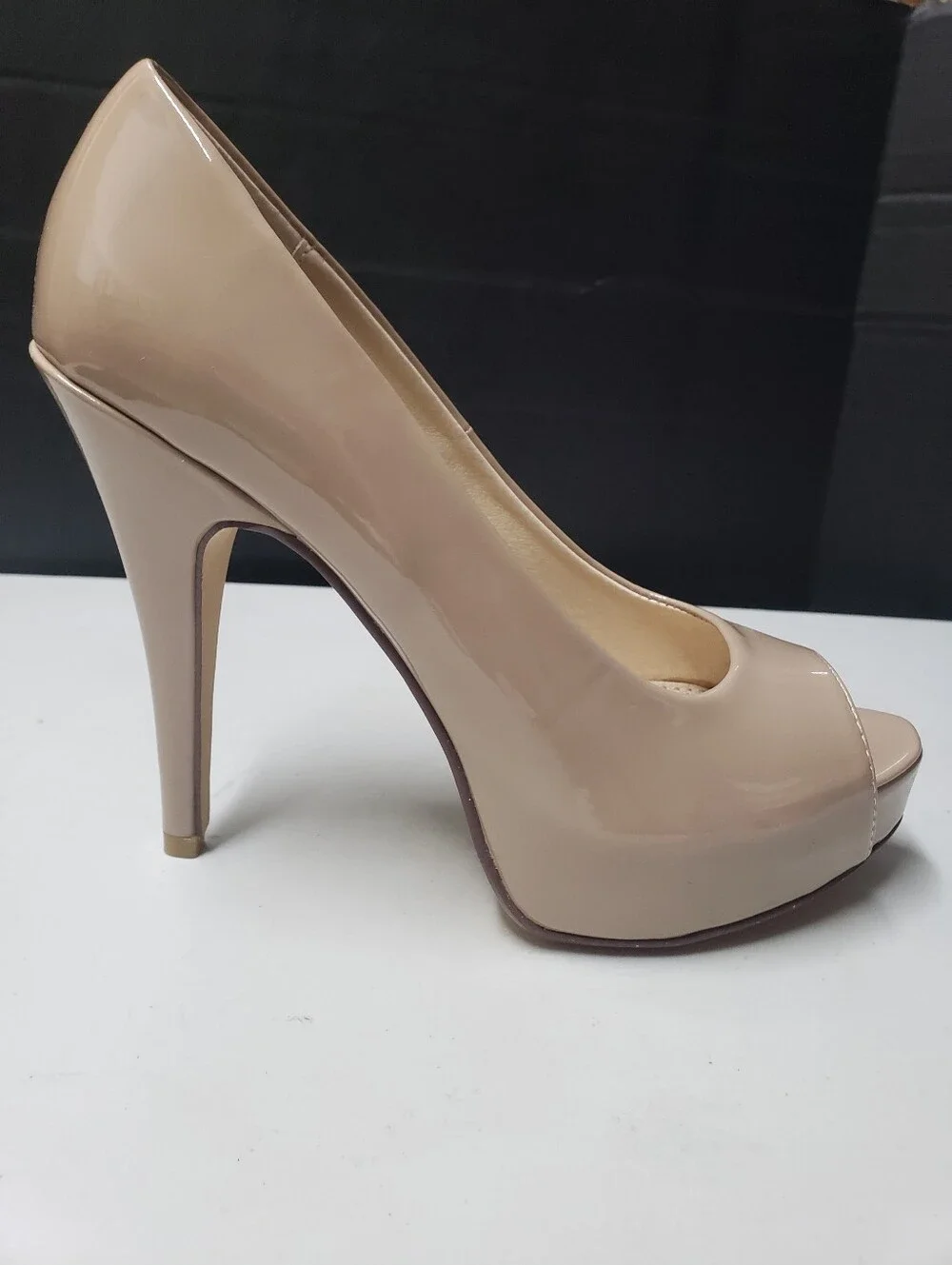 Chinese Laundry Nude Patent Peep-Toe Platform Pump